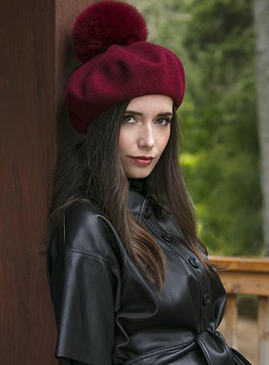 Wool Beret Faux Pom – Kyi Kyi display picture 3