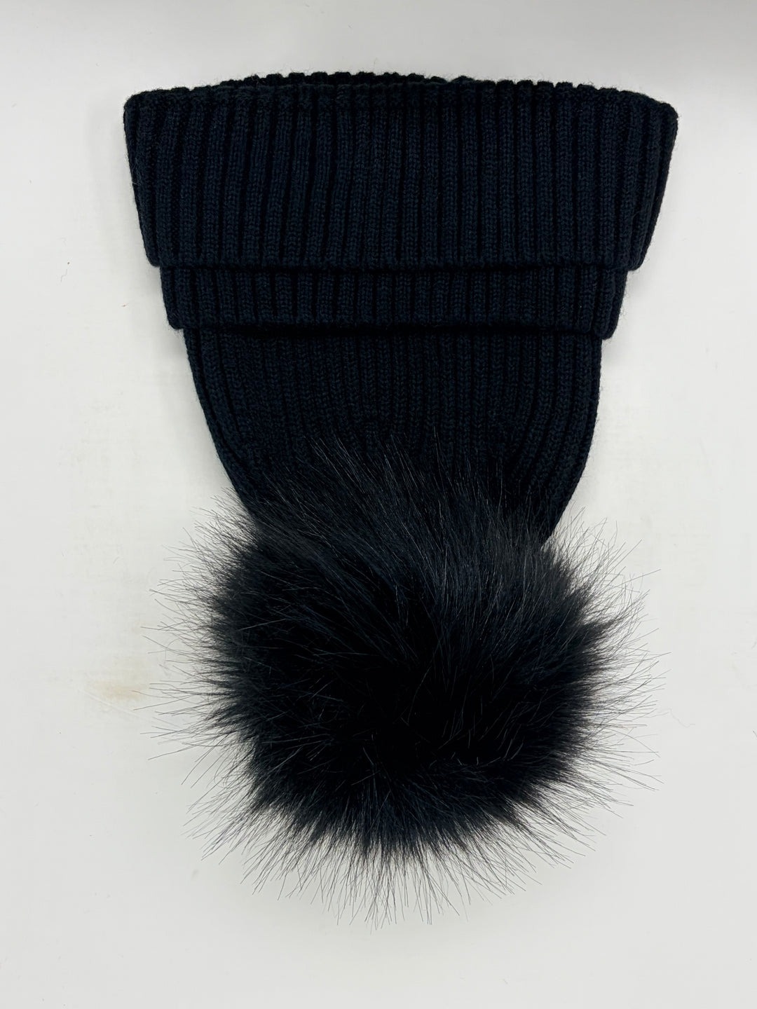 Double Cuff Beanie with Detachable Pom