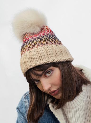 Express Knit Faux Fur Beanie