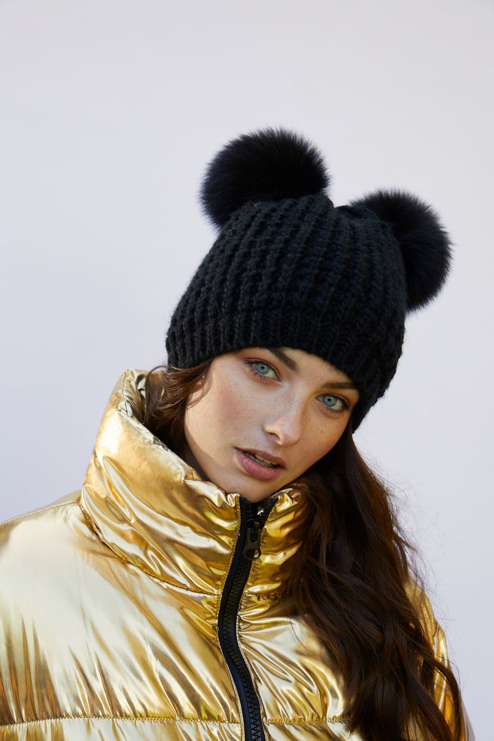 Classic Fur Double Pom Beanie