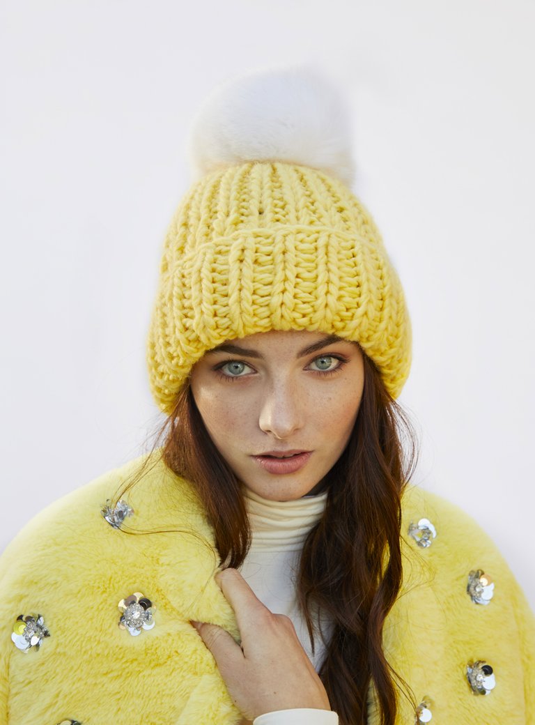Chunky Knit Handmade Beanie Fur