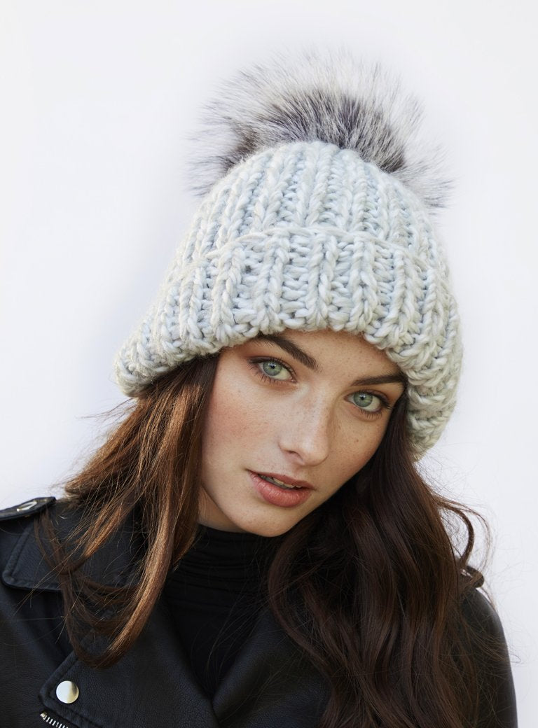 Chunky Handmade Knit Faux Fur